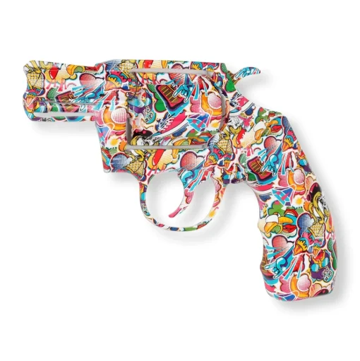 Retro Revolver 32cm Pop Art Resin Wall Sculpture