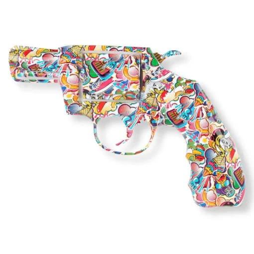 Retro Revolver 32cm Pop Art Resin Wall Sculpture