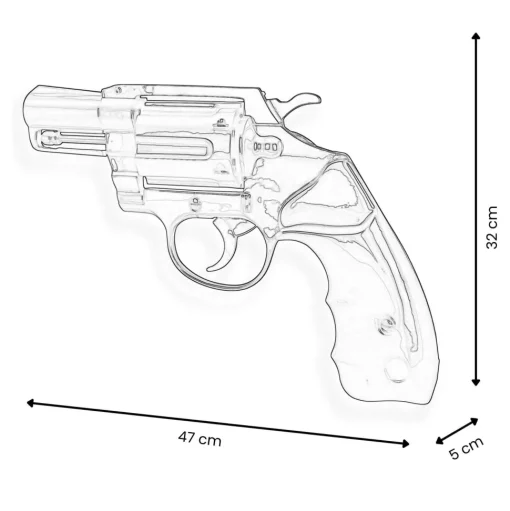 Retro Revolver 32cm Pop Art Resin Wall Sculpture