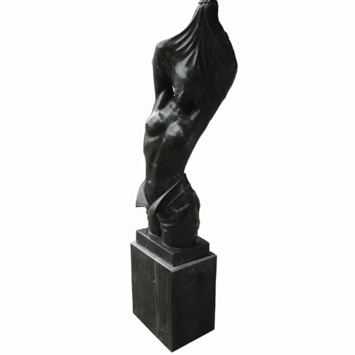 Reveal Black Marble 170cm Garden Statue on Pedestal