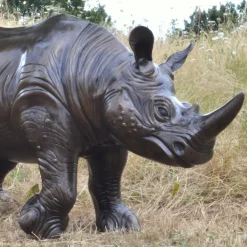 Rhino Bronze Metal Garden Statue