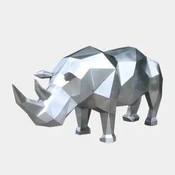 Rhino 100cm Geometric Metal Garden Sculpture