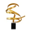 Ribbon Dance 62cm Yellow Metal Indoor Sculpture