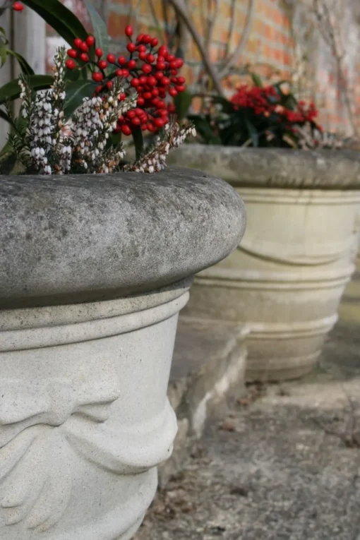 Ribbon Vase 12" Stone Garden Planter