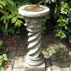 Roman Aged Brass Stone Garden Sundial