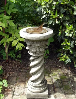 Roman Aged Brass Stone Garden Sundial