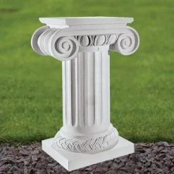 Roman 75cm Marble Resin Garden Pedestal