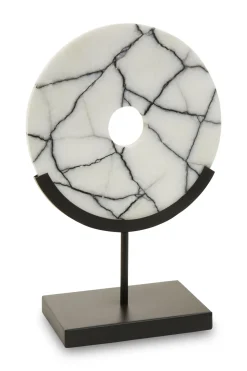 Sacred Circle 34cm White Marble Indoor Sculpture