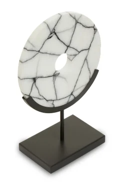 Sacred Circle 34cm White Marble Indoor Sculpture