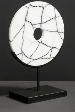 Sacred Circle 34cm White Marble Indoor Sculpture