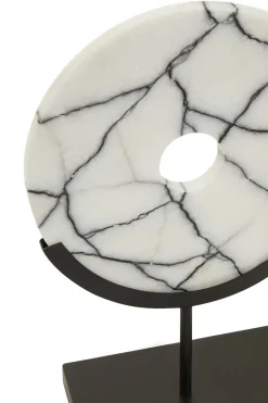 Sacred Circle 34cm White Marble Indoor Sculpture
