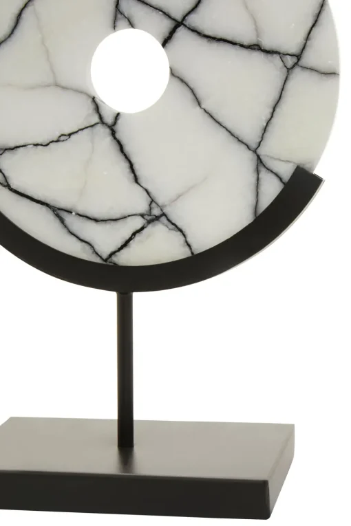 Sacred Circle 34cm White Marble Indoor Sculpture