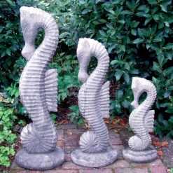 Seahorses Set Stone Garden Ornaments