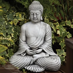 Serene Thai Stone Buddha Garden Ornament