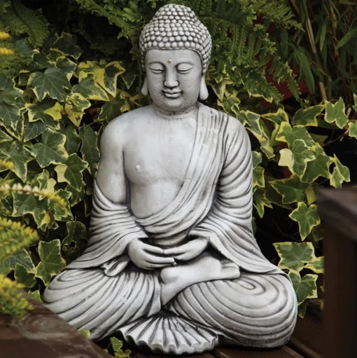 Serene Thai Stone Buddha Garden Ornament