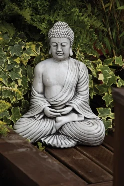 Serene Thai Stone Buddha Garden Ornament