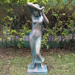 Shy Maiden 85cm Aged Bronze Resin Garden Statue