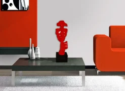 Silent Warrior 48cm Red Resin Indoor Sculpture