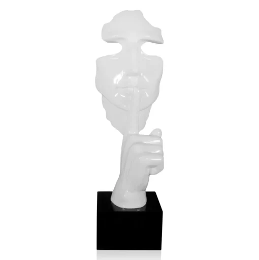Silent Warrior 48cm White Resin Indoor Sculpture