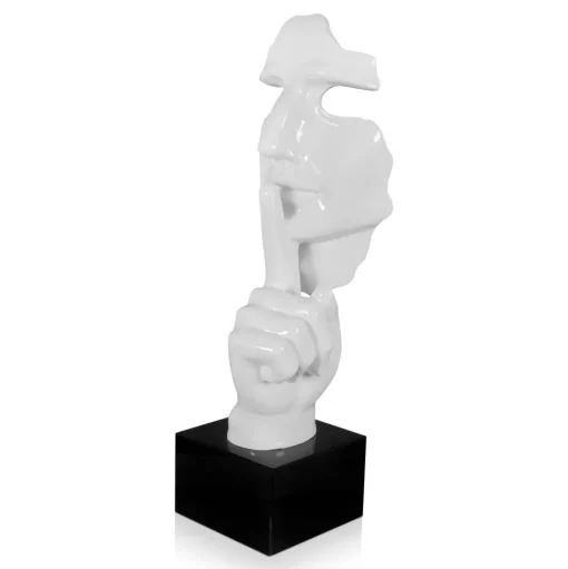 Silent Warrior 48cm White Resin Indoor Sculpture