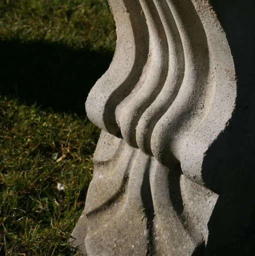 Single Curved Plain Stone Bench - Large Garden Benches