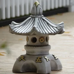 Single Top Japanese Pagoda Stone Garden Ornament