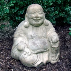 Sitting Chinese Buddha Stone Garden Ornament