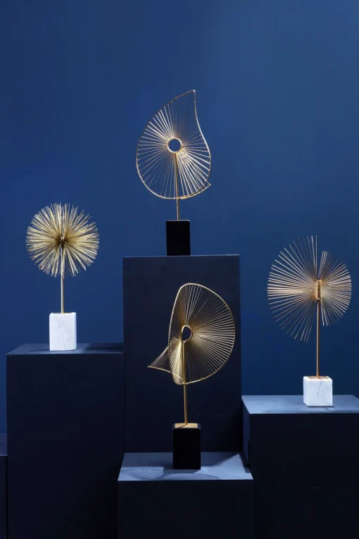 Solar Flare 66cm Gold Metal Indoor Sculpture