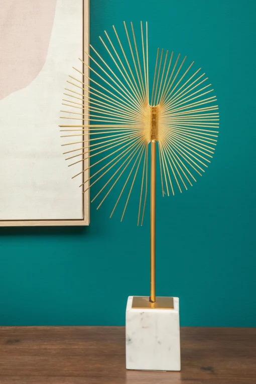 Solar Flare 66cm Gold Metal Indoor Sculpture