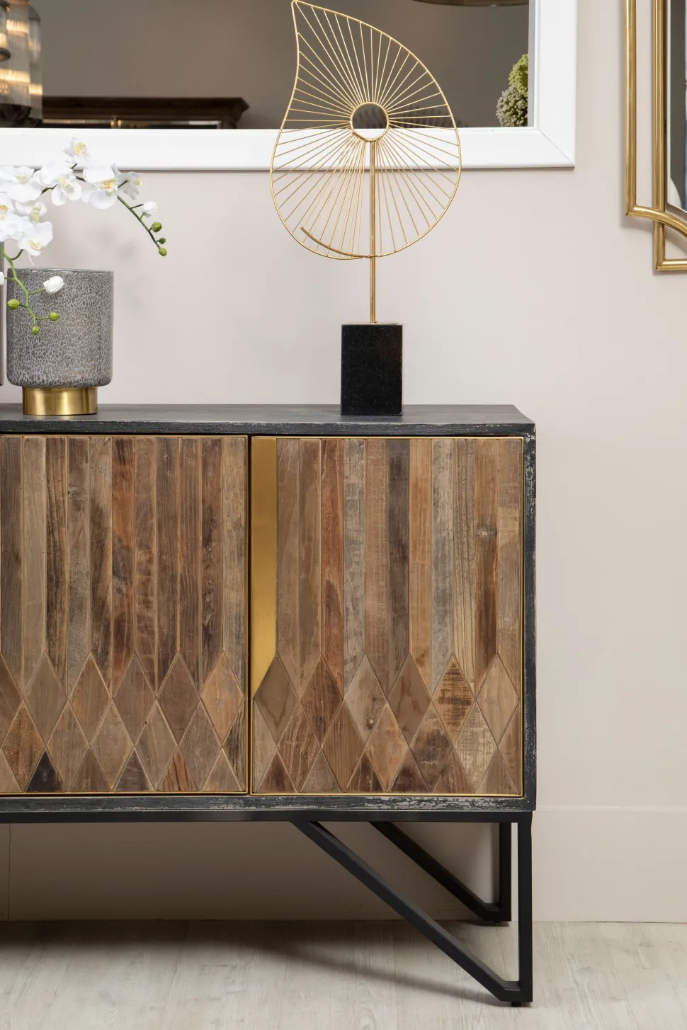 Solar Interlace 70cm Gold Metal Indoor Sculpture