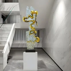 Sonic Pulse 120cm Silver Metal Garden Sculpture