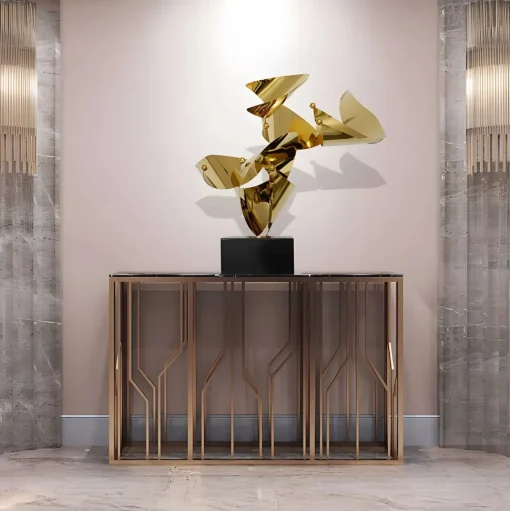 Spacial Drift 59cm Gold Metal Indoor Sculpture