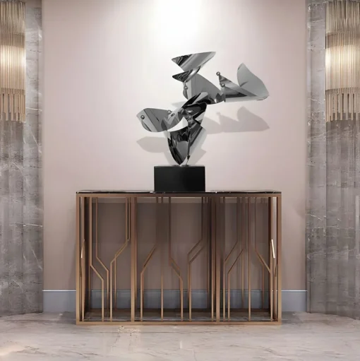 Spacial Drift 59cm Silver Metal Indoor Sculpture