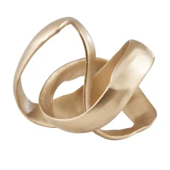 Spiral Elegance 16cm Gold Metal Indoor Sculpture