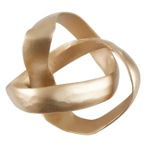 Spiral Elegance 16cm Gold Metal Indoor Sculpture