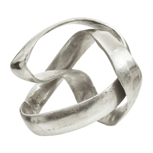 Spiral Elegance 16cm Silver Metal Indoor Sculpture