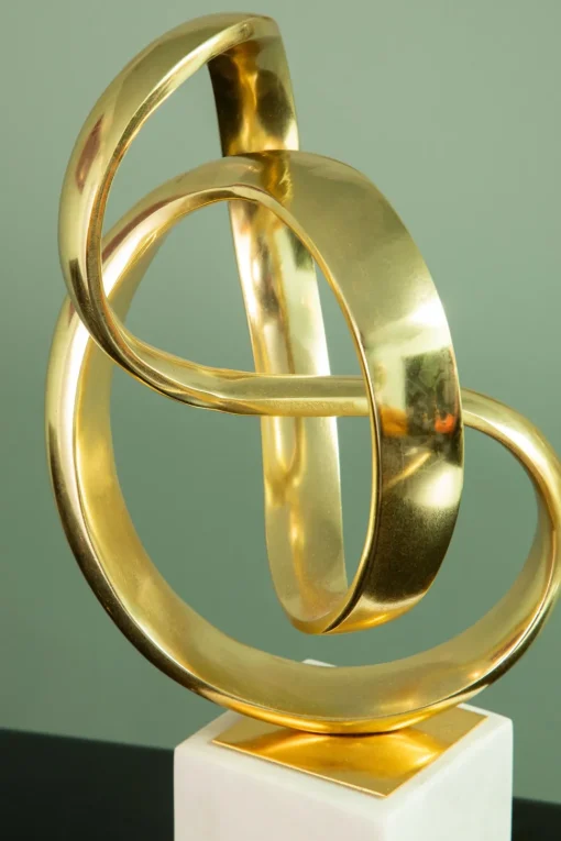 Spiral Symphony 34cm Gold Metal Indoor Sculpture