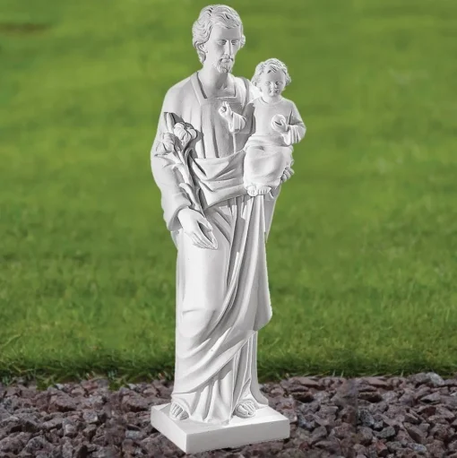 St. Joseph 60cm Marble Resin Garden Statue