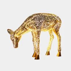 Starlight Stag 90cm LED Gold Metal Garden Sculpture