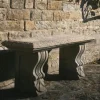 Straight Ivy Stone Garden Bench