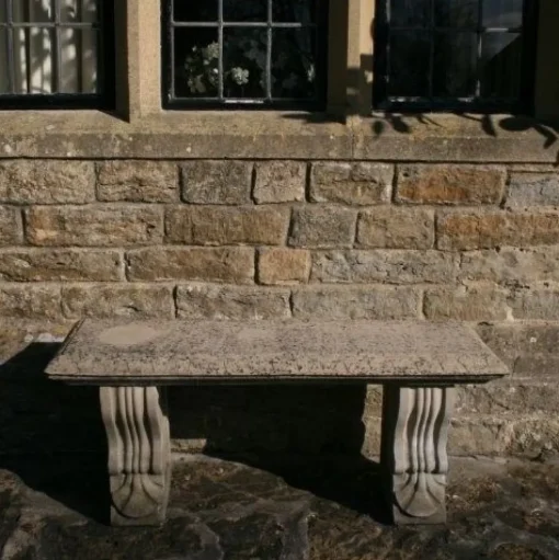 Straight Ivy Stone Garden Bench