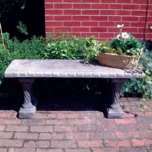 Straight Pattern Top Stone Garden Bench
