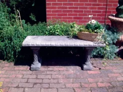 Straight Pattern Top Stone Garden Bench