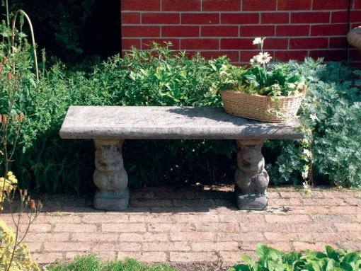 Straight Plain Top Stone Garden Bench