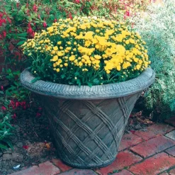 Thatched Urn Stone Garden Planter