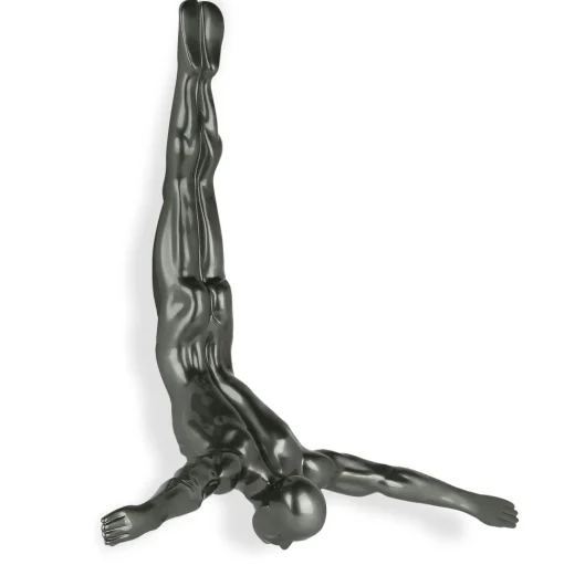 The Diver 55cm Anthracite Resin Wall Sculpture