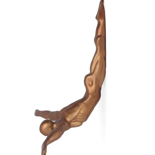 The Diver 55cm Bronze Resin Wall Sculpture