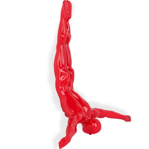The Diver 55cm Red Resin Wall Sculpture