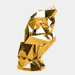 The Thinker 130cm Gold Geometric Metal Garden Sculpture