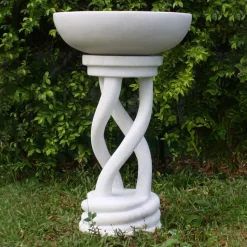 Thirlmere Modern Marble Resin Garden Birdbath